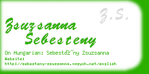 zsuzsanna sebesteny business card